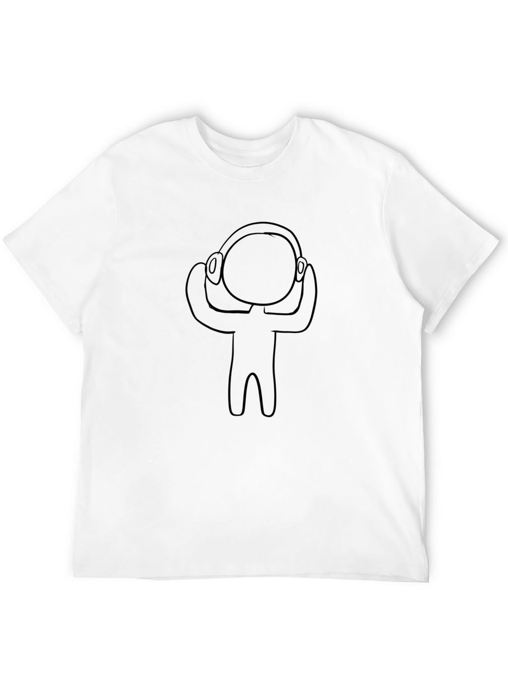 Stick Figure DJ Black T-Shirt