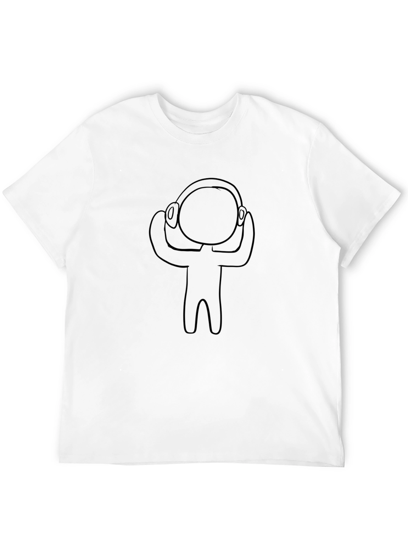 Stick Figure DJ Black T-Shirt