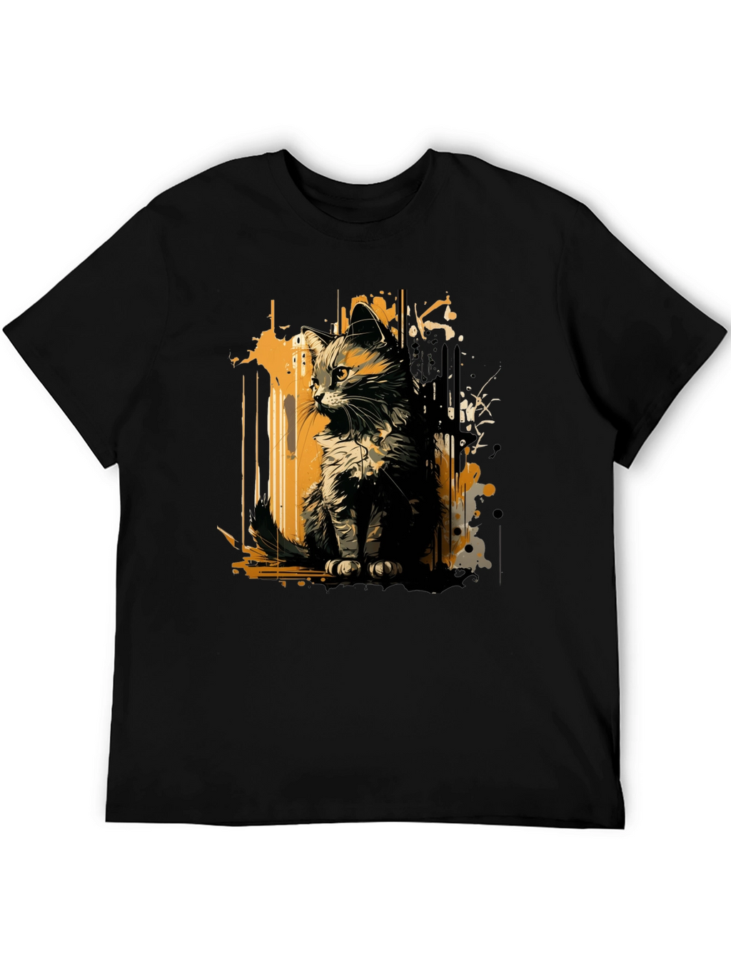 Abstract Cat Graphic Tee