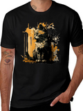 Abstract Cat Graphic Tee