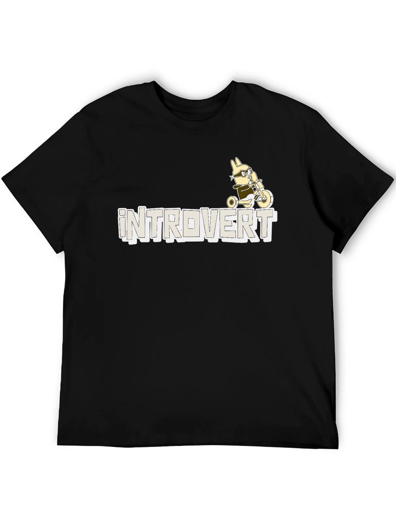Introvert T-Shirt - Bunny on Tricycle Graphic Tee