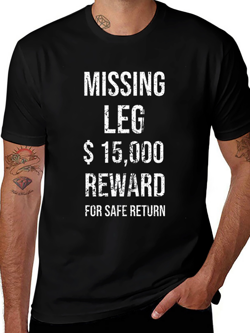 Funny Missing Leg Reward Mens T-Shirt