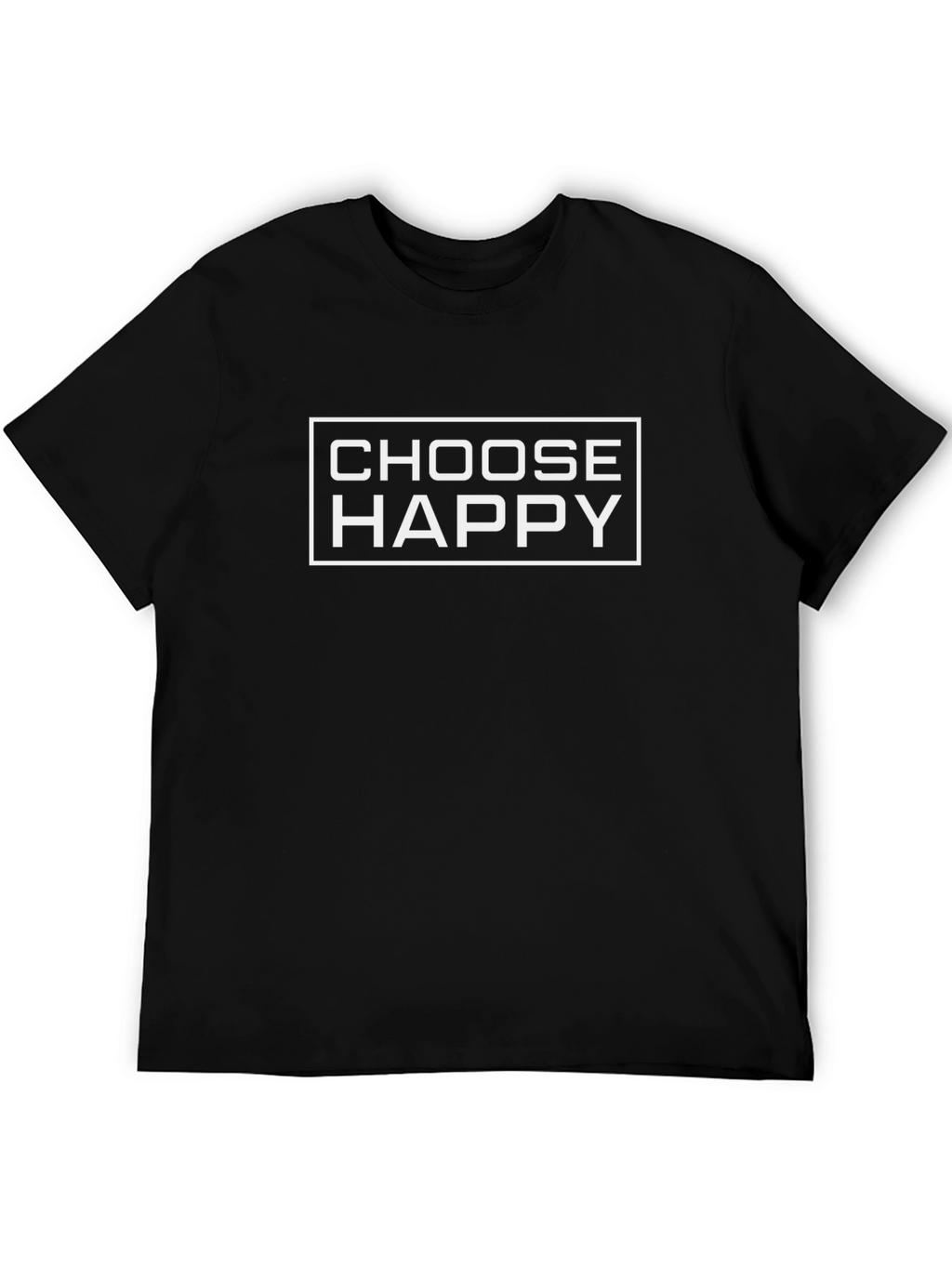 Choose Happy Graphic Tee - Black Cotton T-Shirt