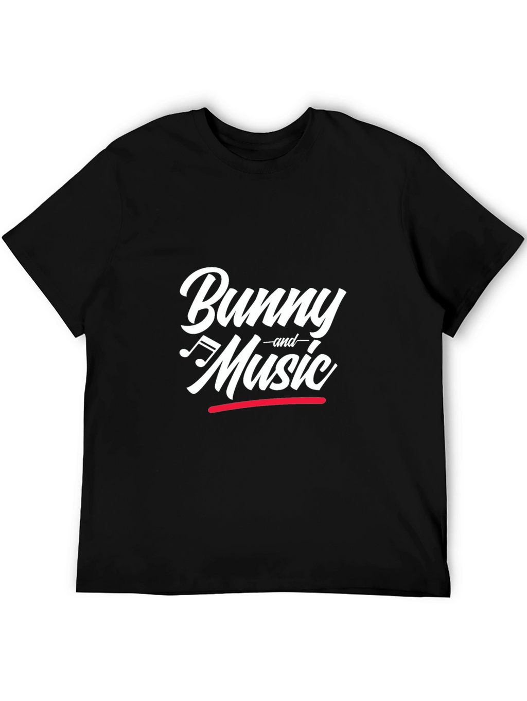 Bunny and Music Black Graphic T-Shirt