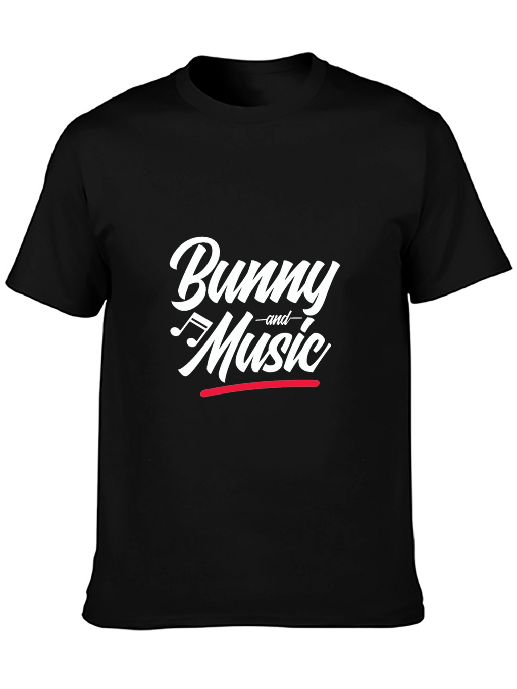 Bunny and Music Black Graphic T-Shirt