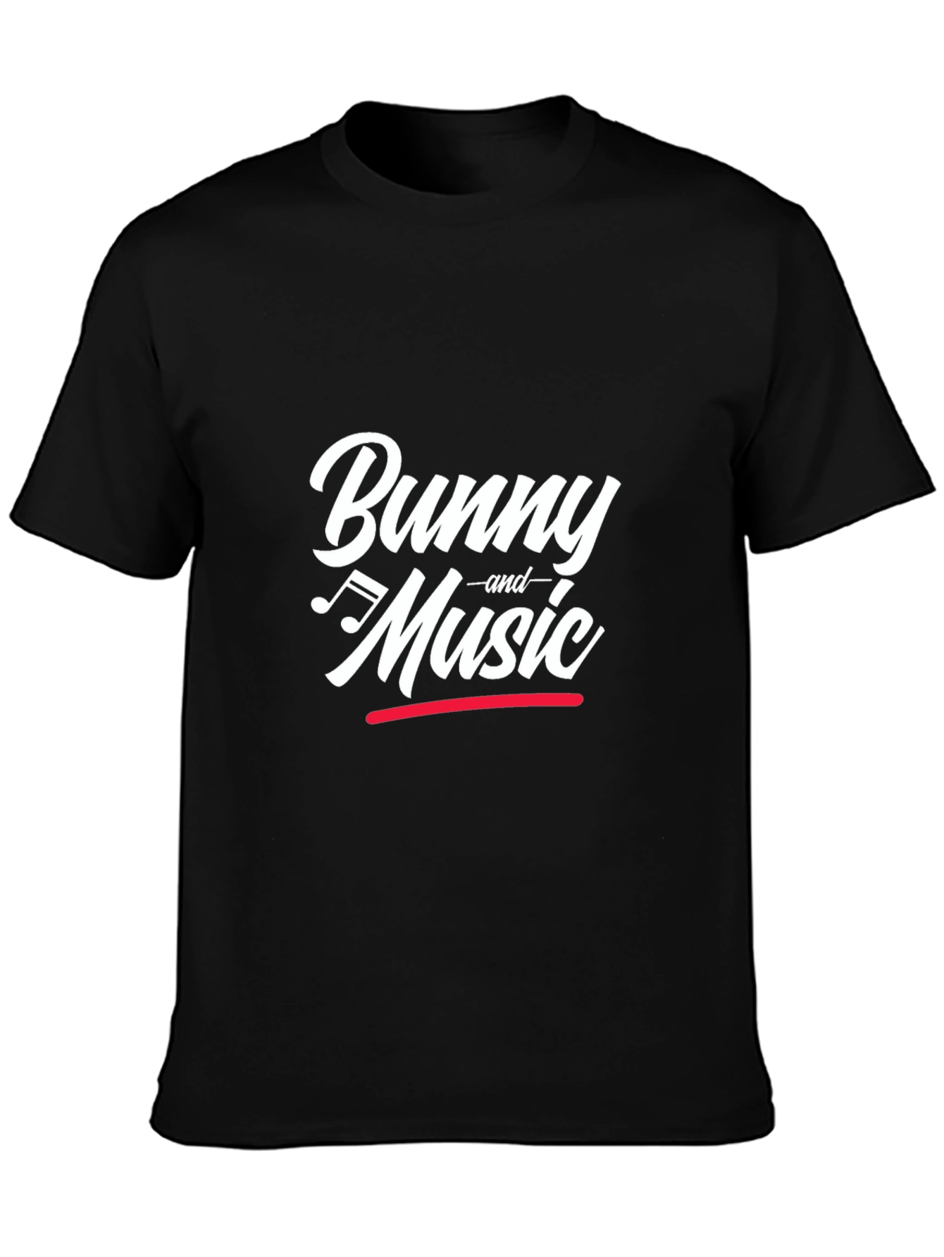 Bunny and Music Black Graphic T-Shirt