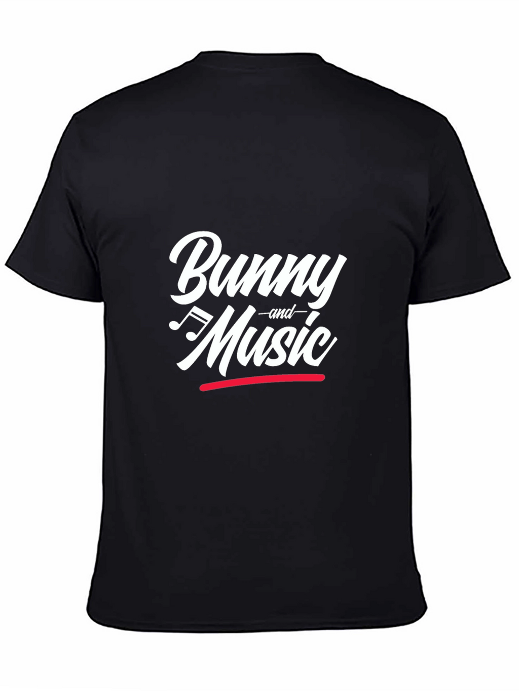 Bunny and Music Black Graphic T-Shirt