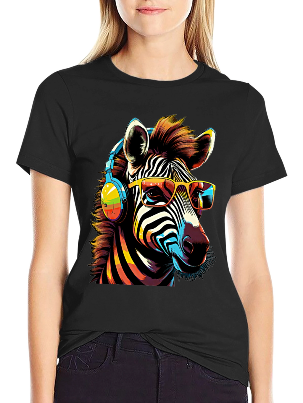 Cool Zebra Graphic Tee - Music Lover Style