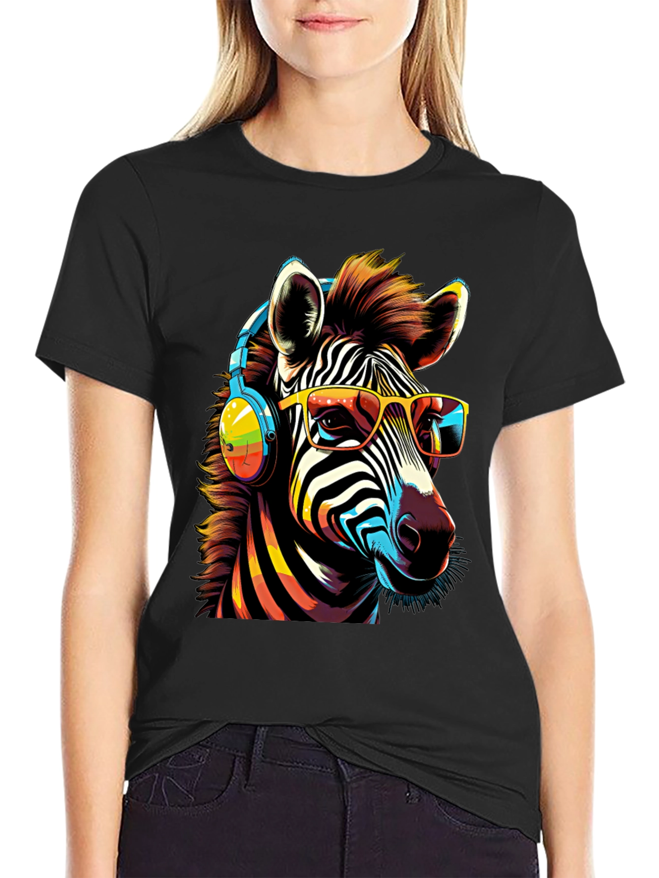 Cool Zebra Graphic Tee - Music Lover Style