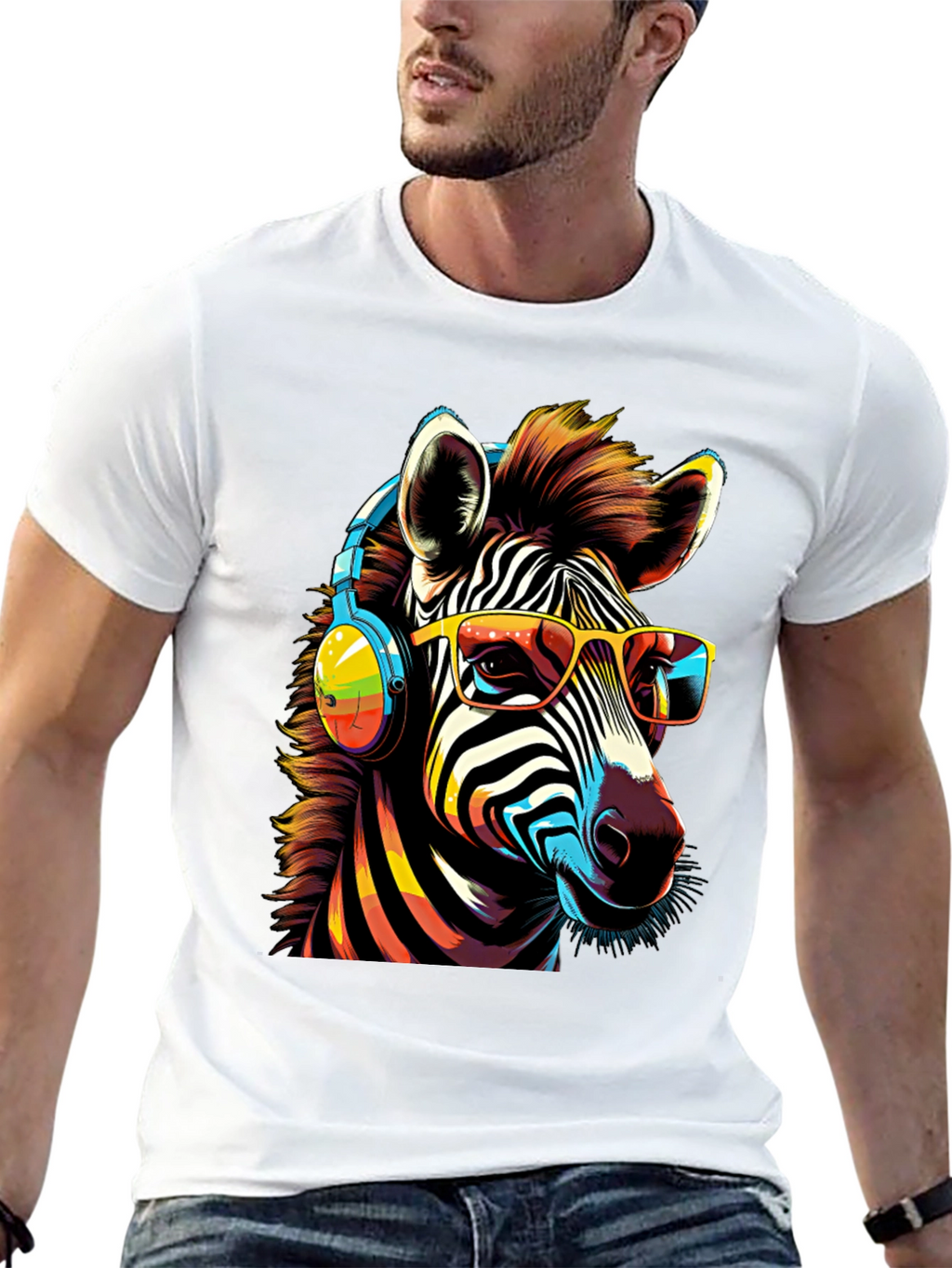 Cool Zebra Graphic Tee - Music Lover Style