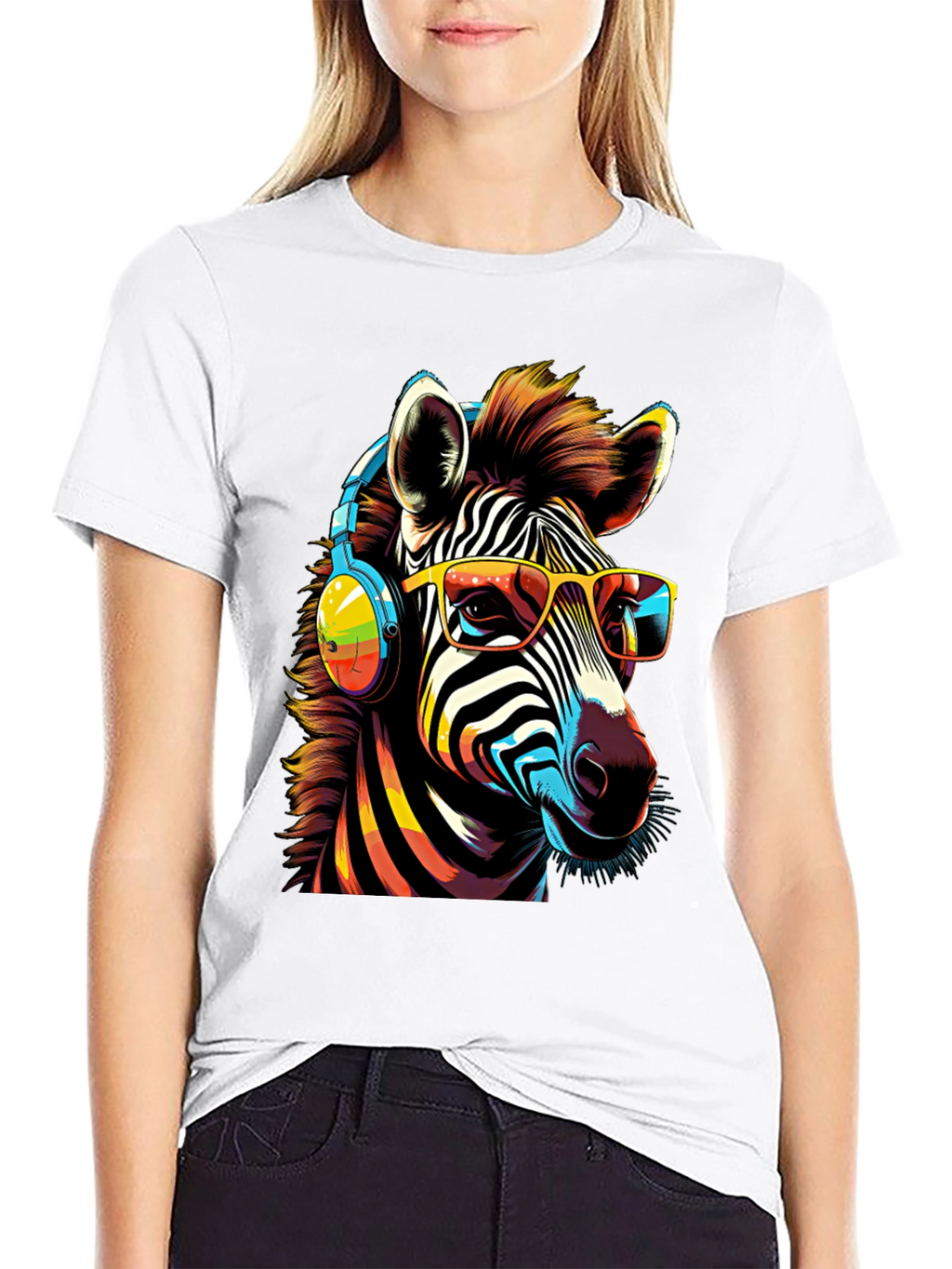 Cool Zebra Graphic Tee - Music Lover Style