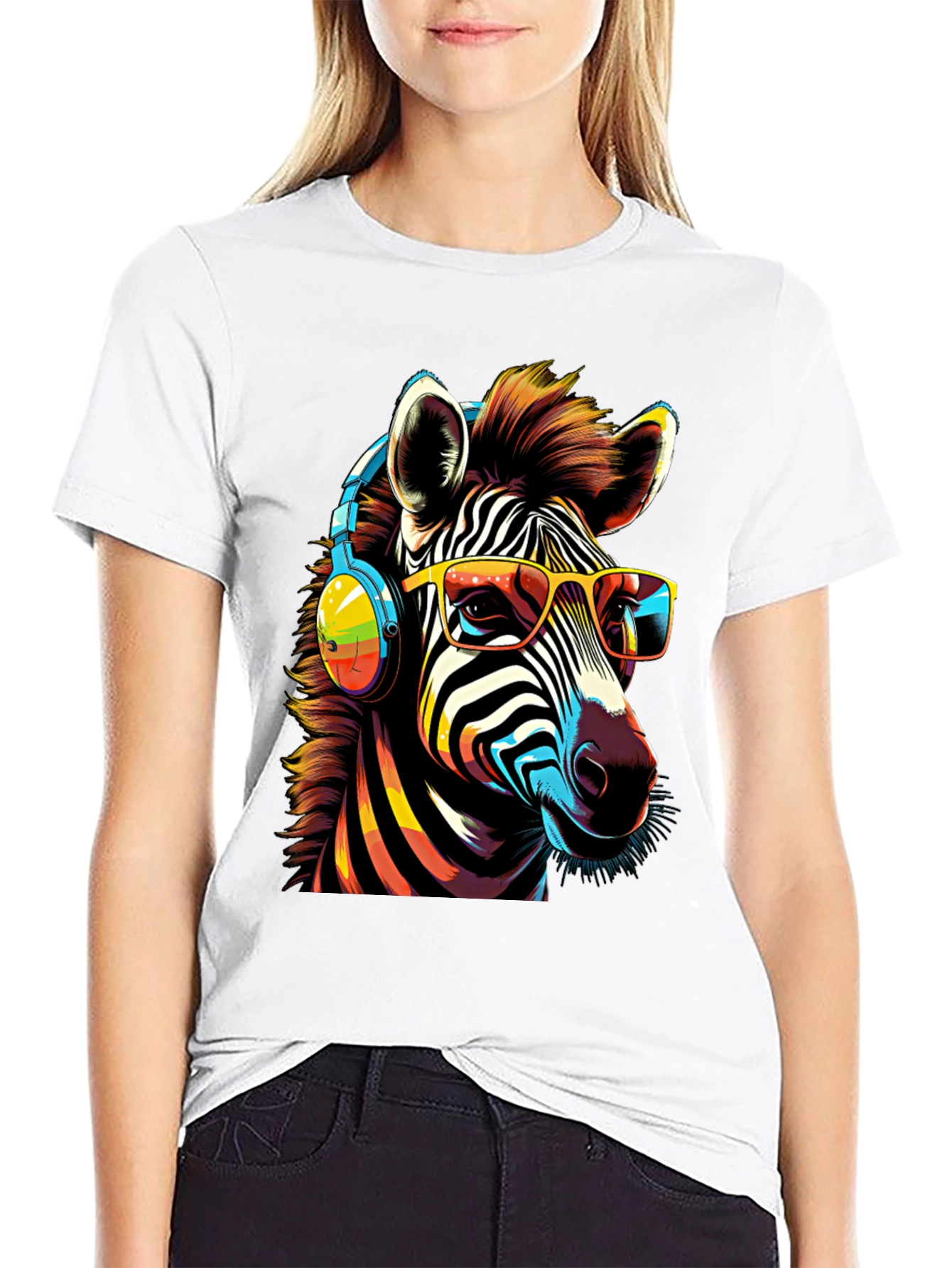 Cool Zebra Graphic Tee - Music Lover Style