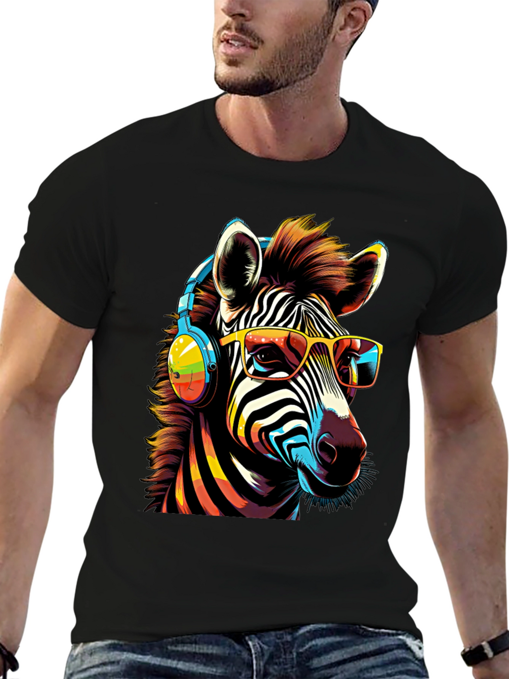 Cool Zebra Graphic Tee - Music Lover Style