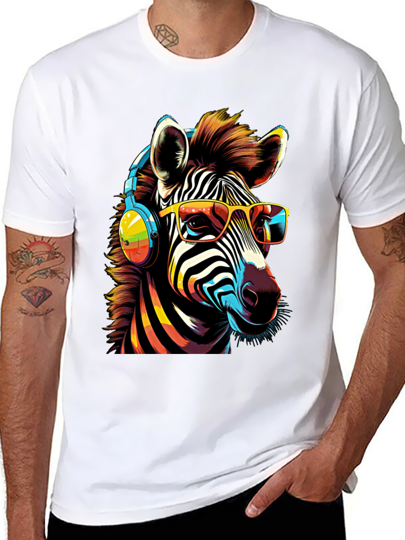 Cool Zebra Graphic Tee - Music Lover Style