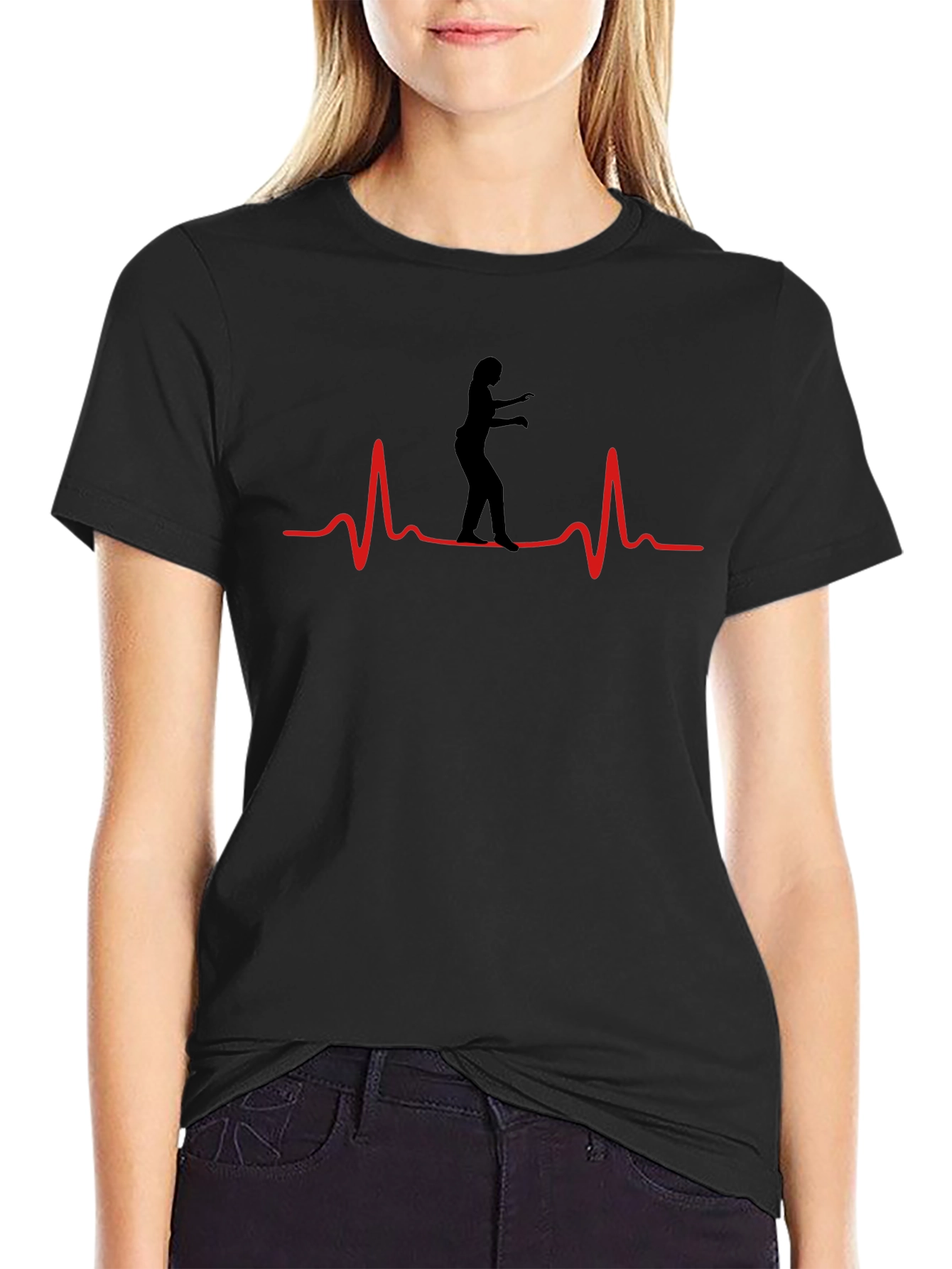 Heartbeat Dancer Graphic Tee - Black