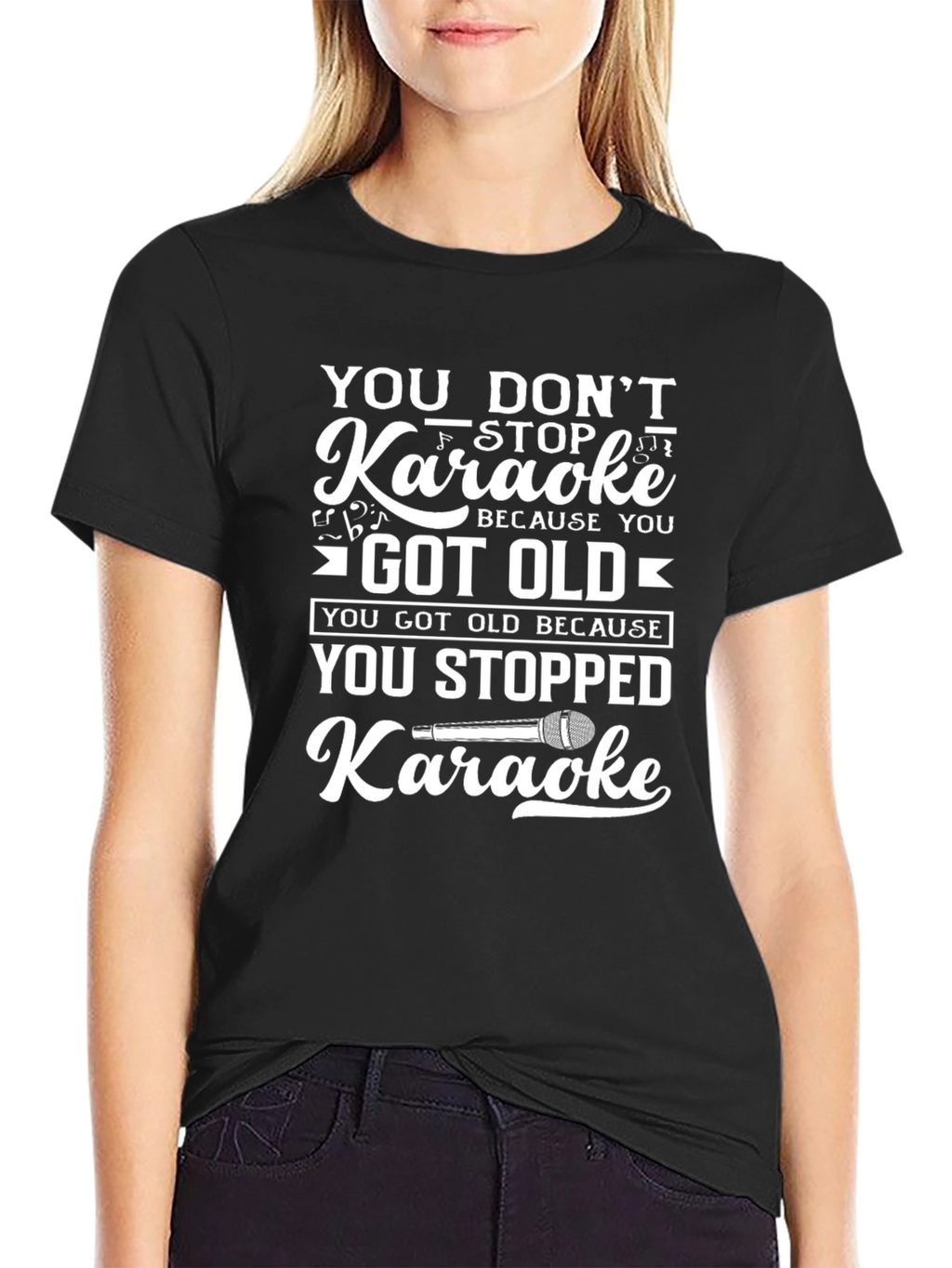 Karaoke Humor T-Shirt: Dont Stop Believing!