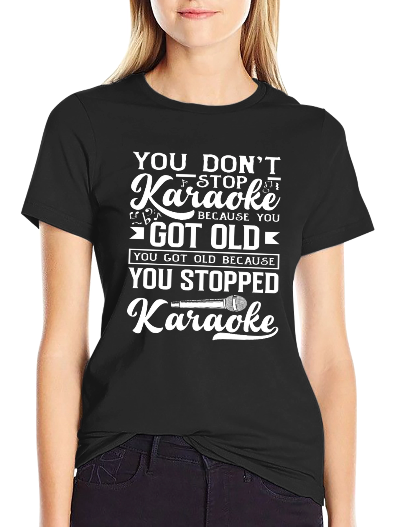 Karaoke Humor T-Shirt: Dont Stop Believing!