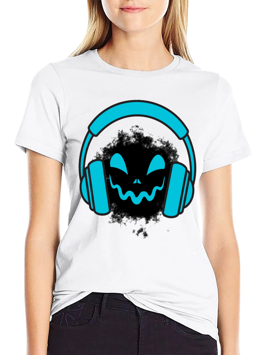 DJ Headphone Halloween Black T-Shirt