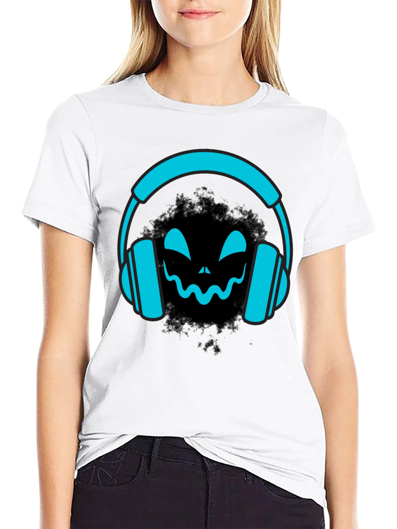 DJ Headphone Halloween Black T-Shirt