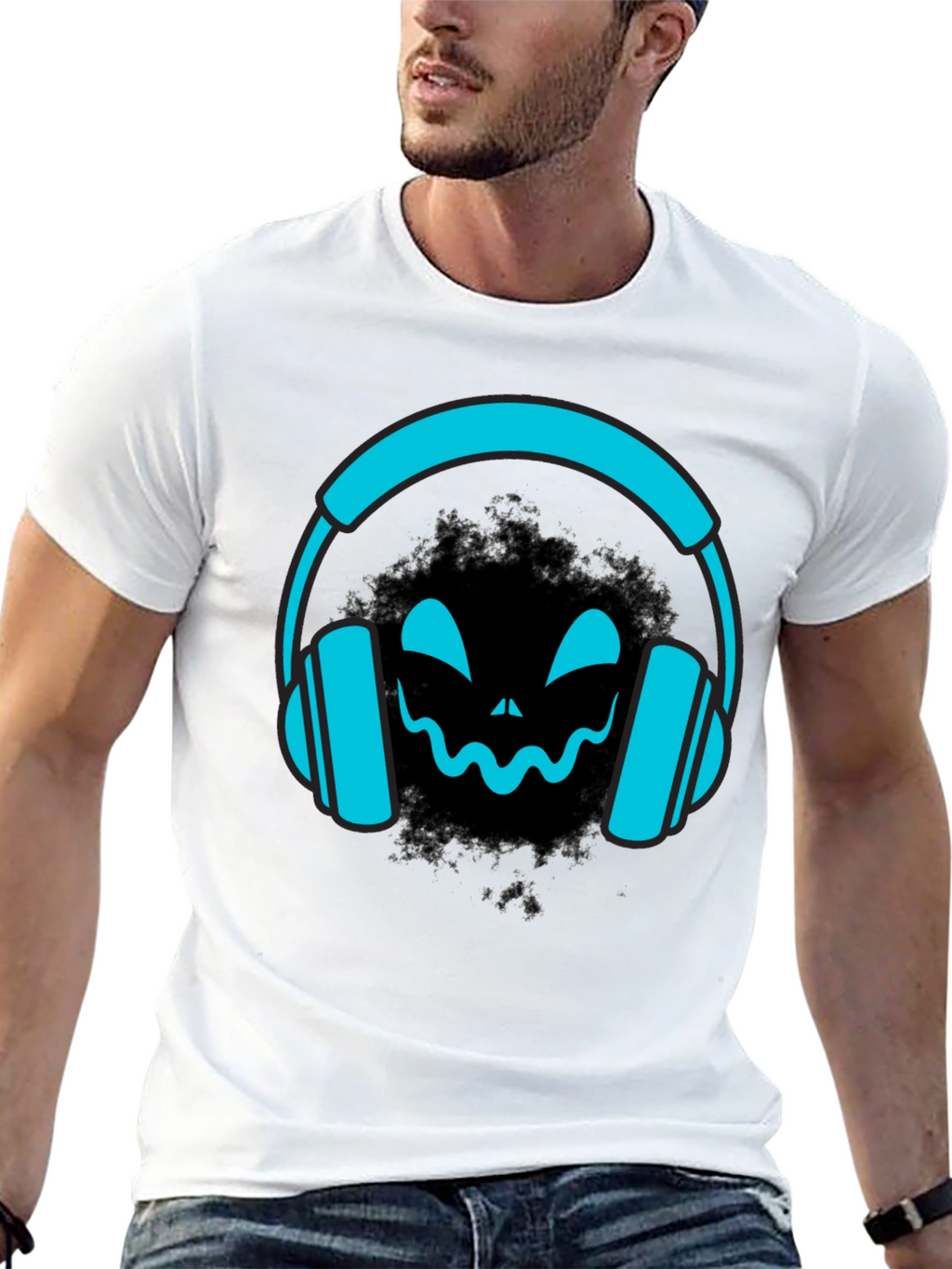 DJ Headphone Halloween Black T-Shirt