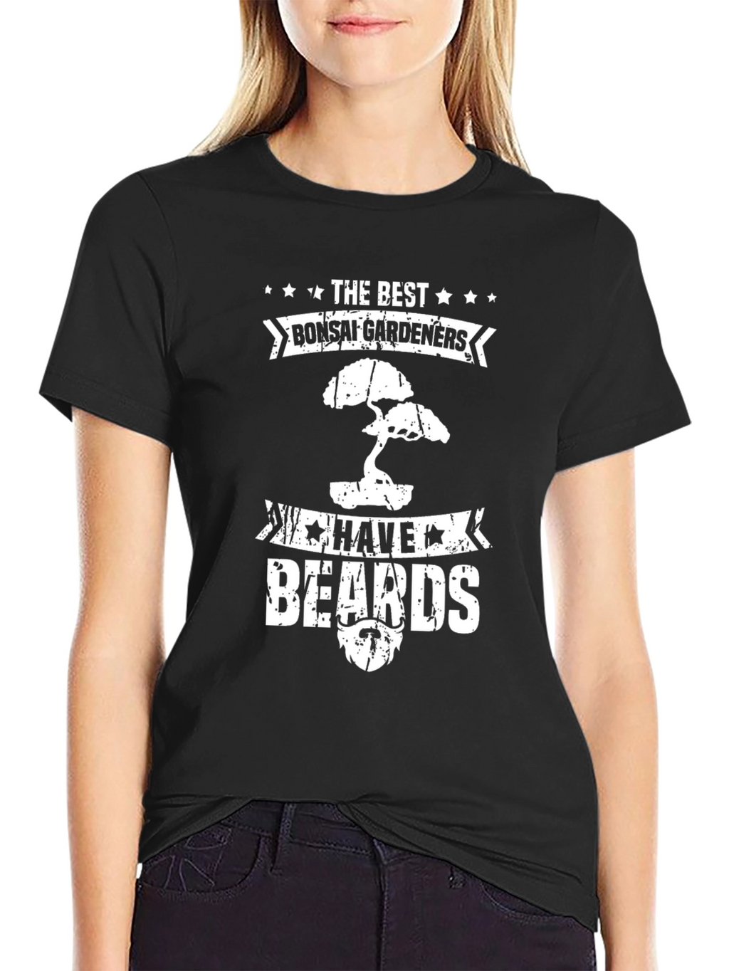 Bonsai Gardeners with Beards Black Graphic T-Shirt
