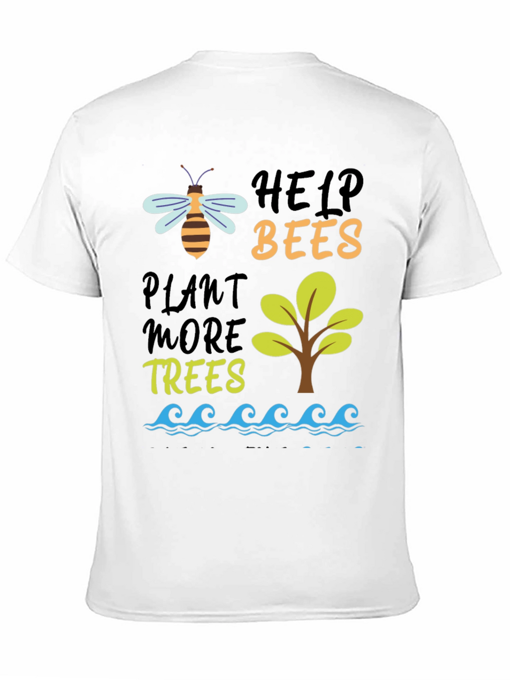Help Bees Plant Trees Black T-Shirt