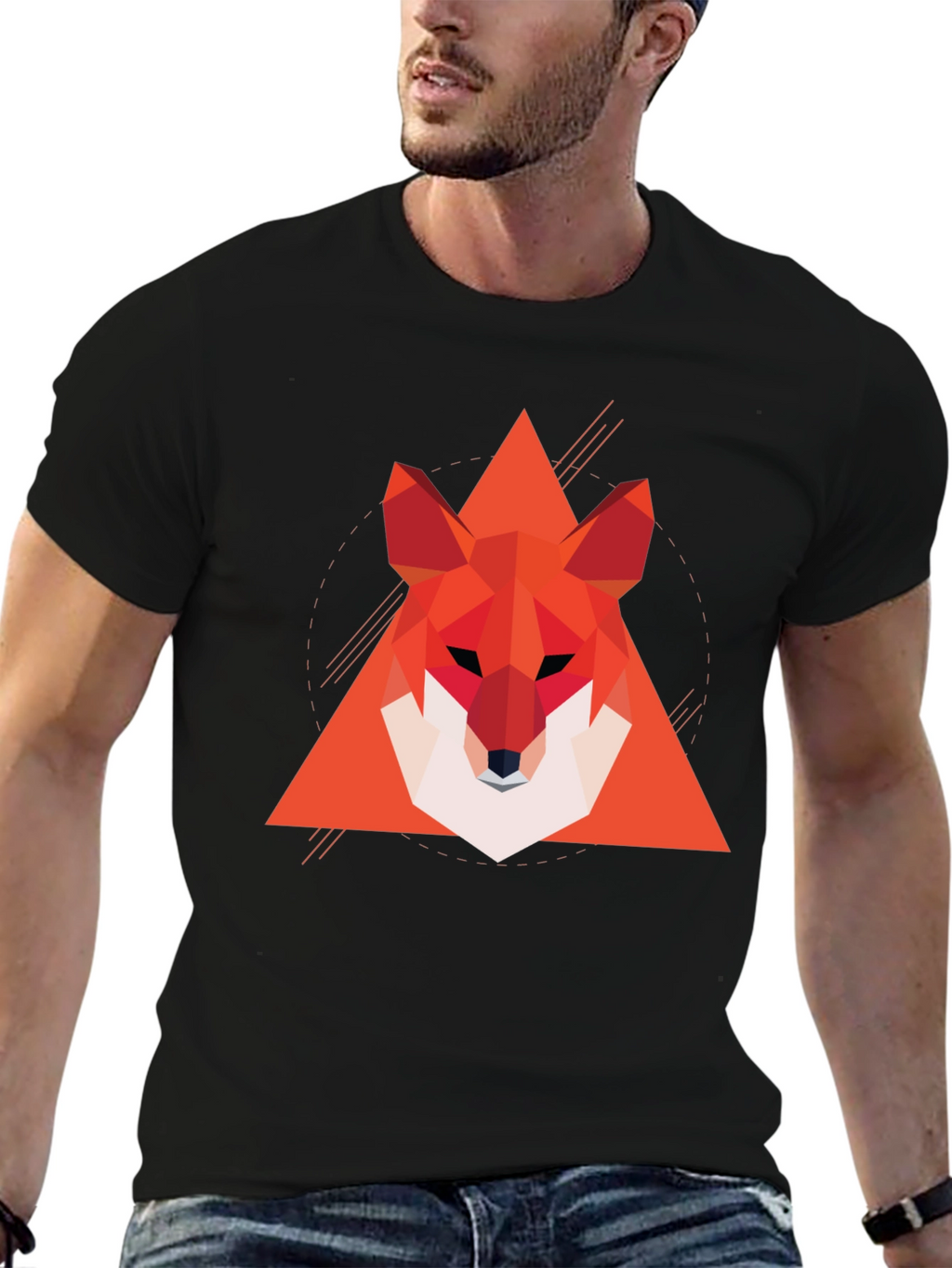 Geometric Fox Graphic Tee - Modern Style