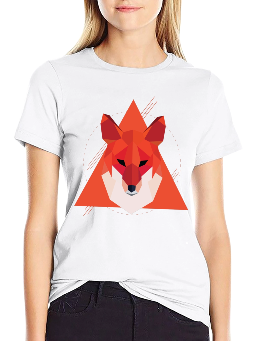 Geometric Fox Graphic Tee - Modern Style