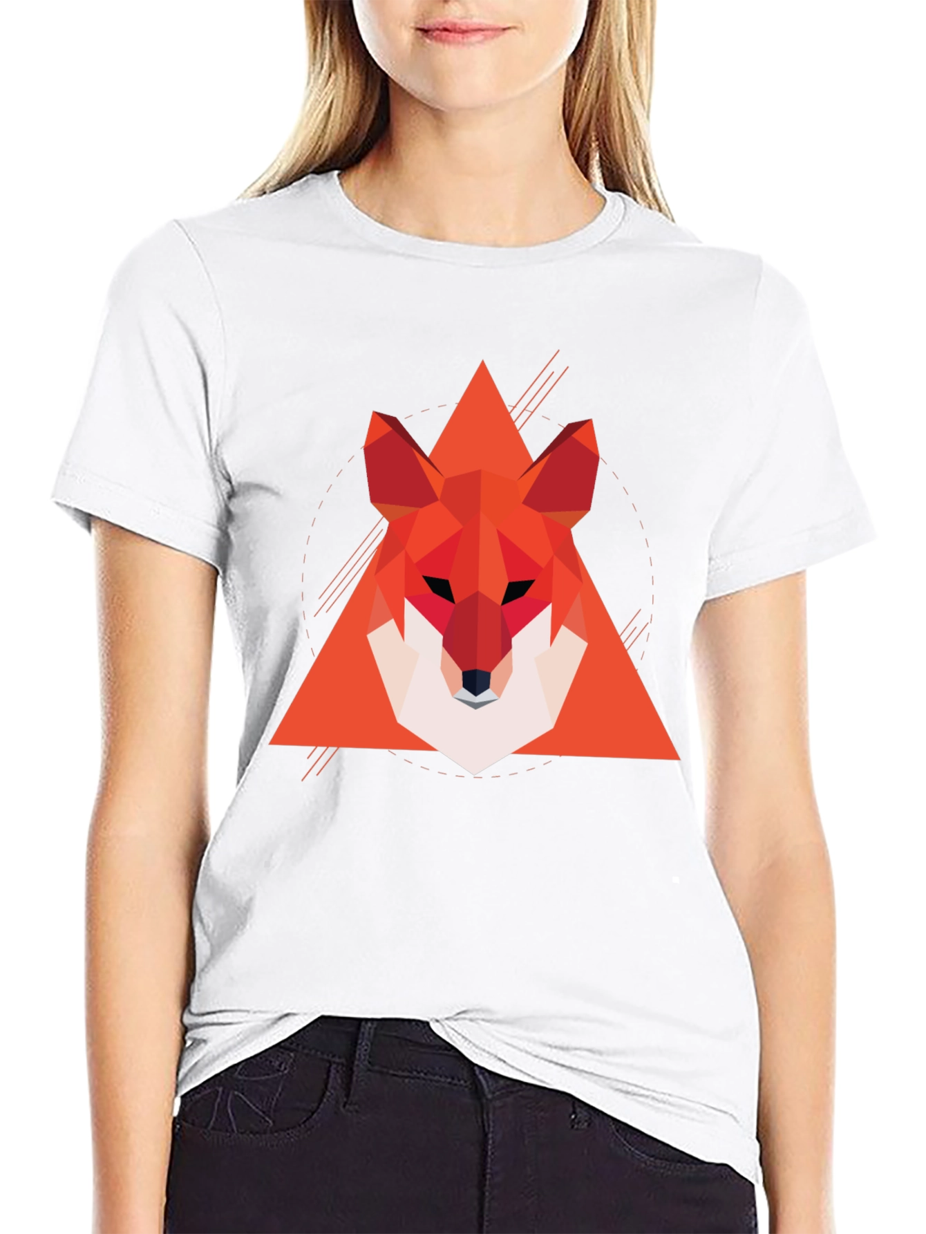 Geometric Fox Graphic Tee - Modern Style