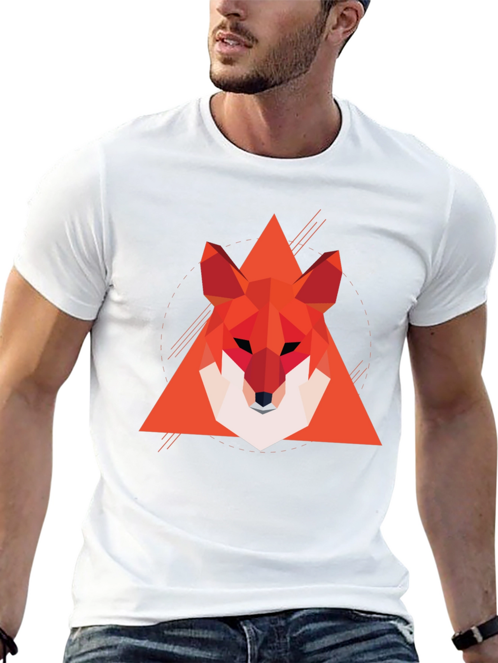 Geometric Fox Graphic Tee - Modern Style