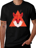 Geometric Fox Graphic Tee - Modern Style