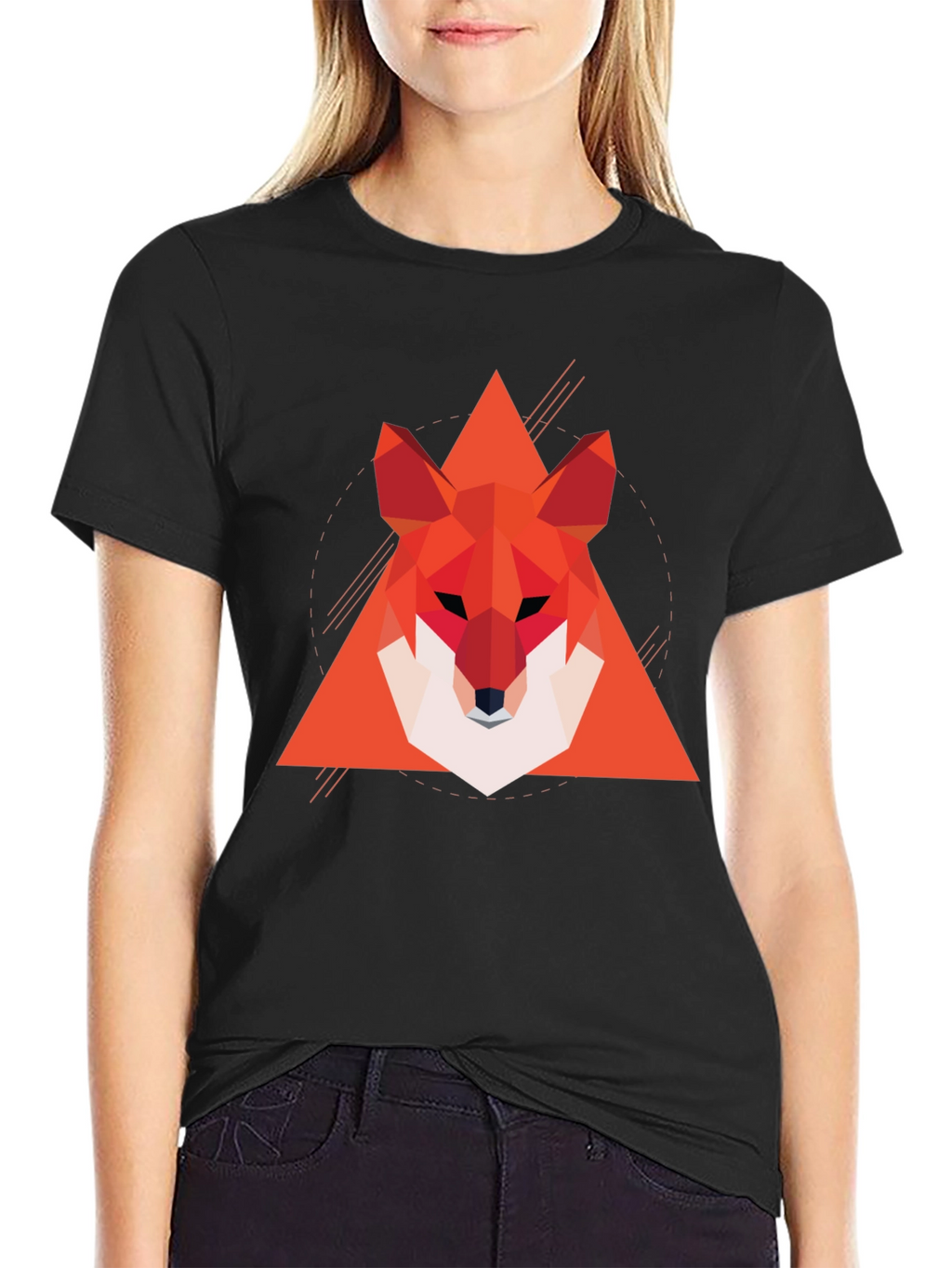 Geometric Fox Graphic Tee - Modern Style