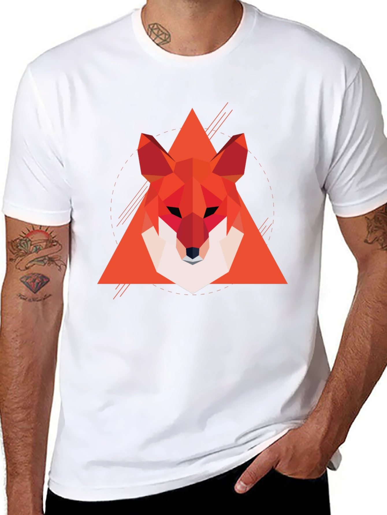 Geometric Fox Graphic Tee - Modern Style