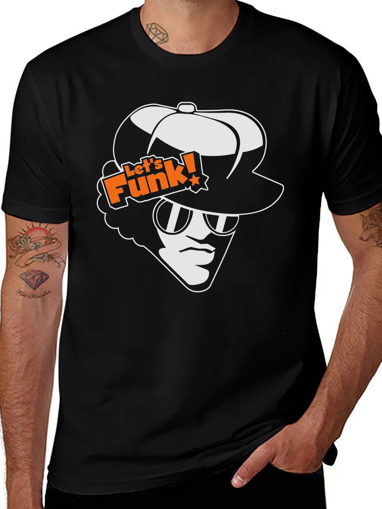 Lets Funk Graphic Tee - Retro Style Black T-Shirt
