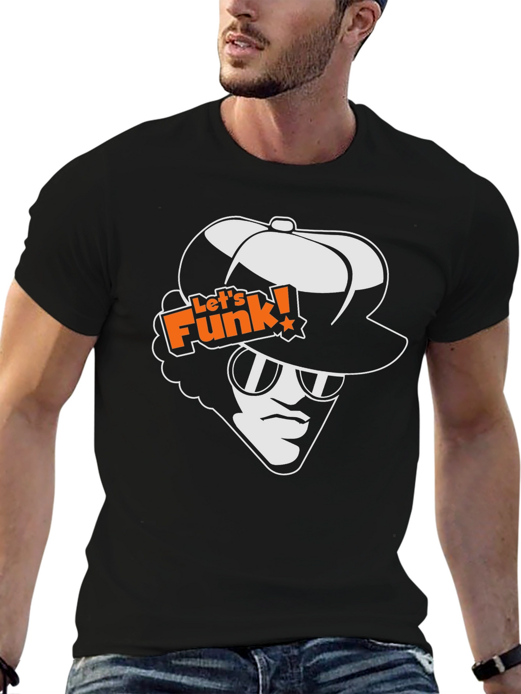 Lets Funk Graphic Tee - Retro Style Black T-Shirt