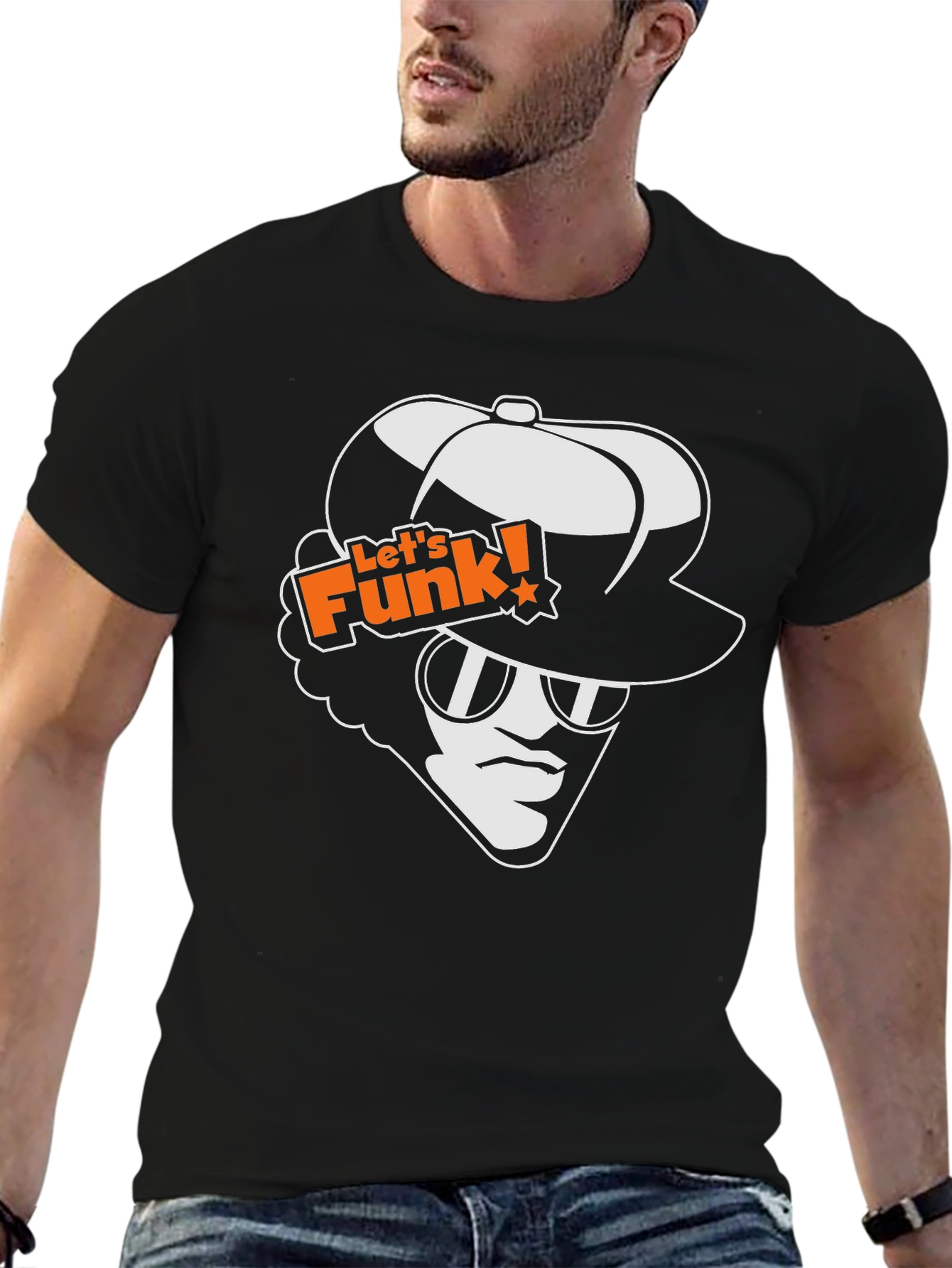 Lets Funk Graphic Tee - Retro Style Black T-Shirt