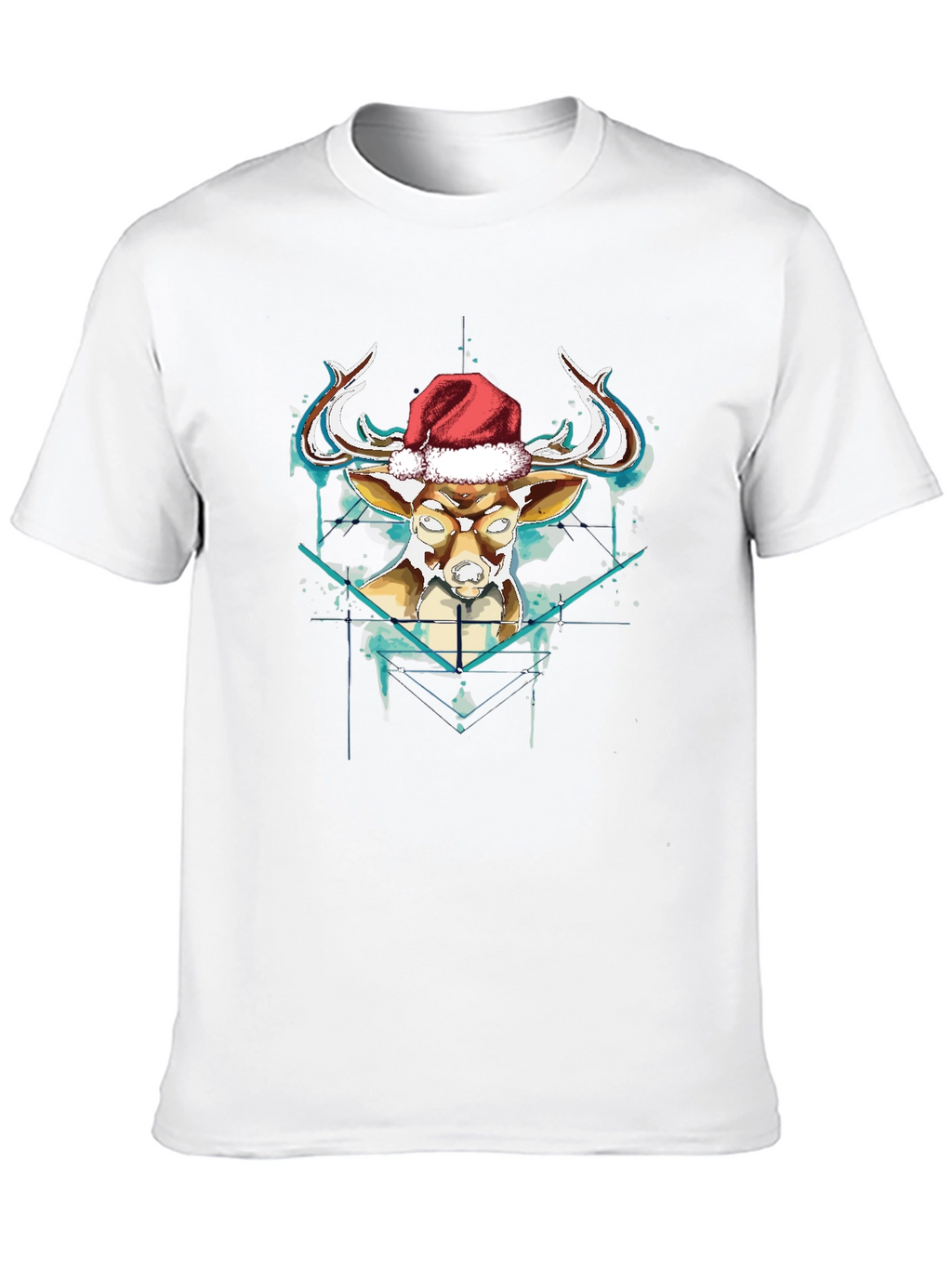 Festive Reindeer Graphic Tee - Black