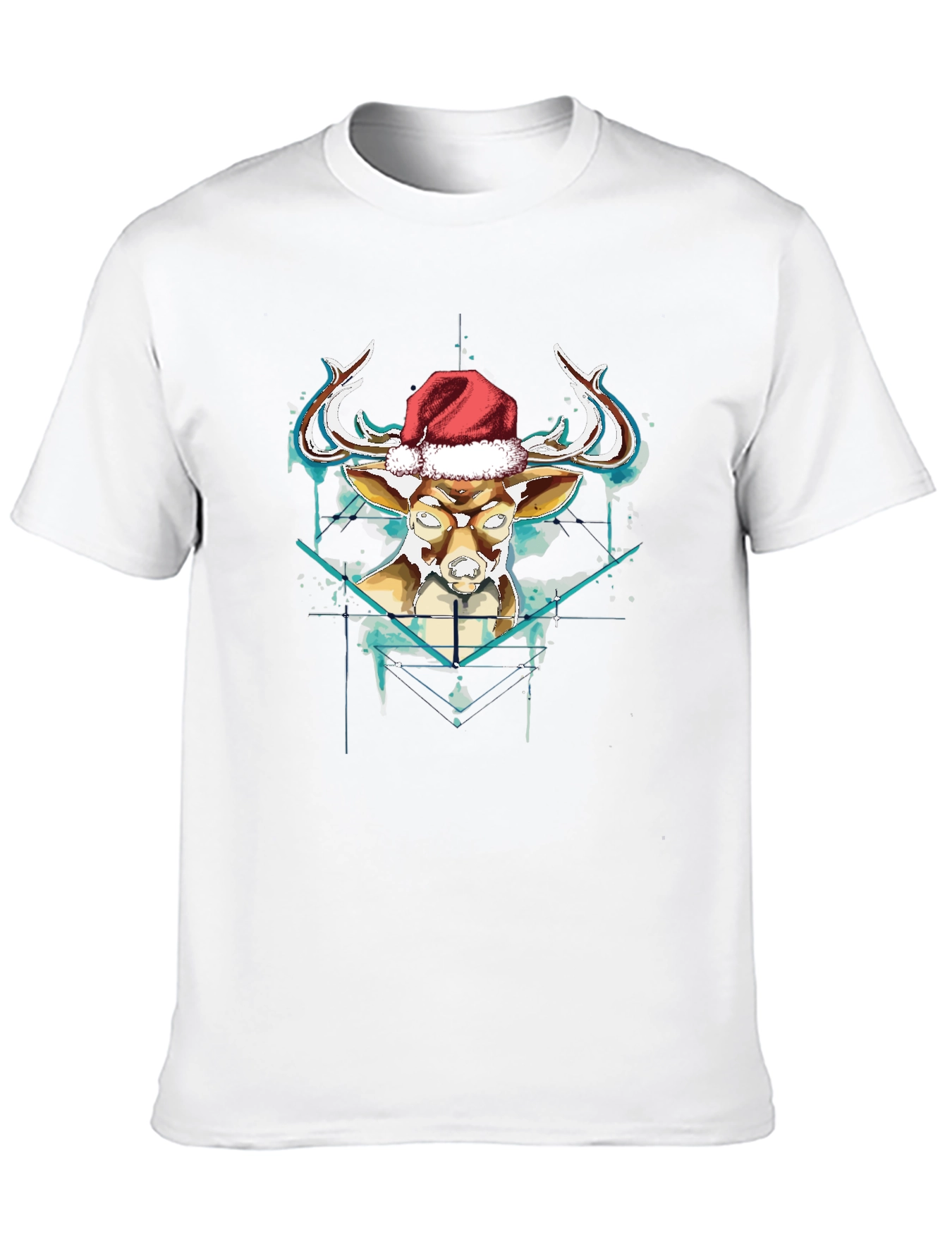 Festive Reindeer Graphic Tee - Black