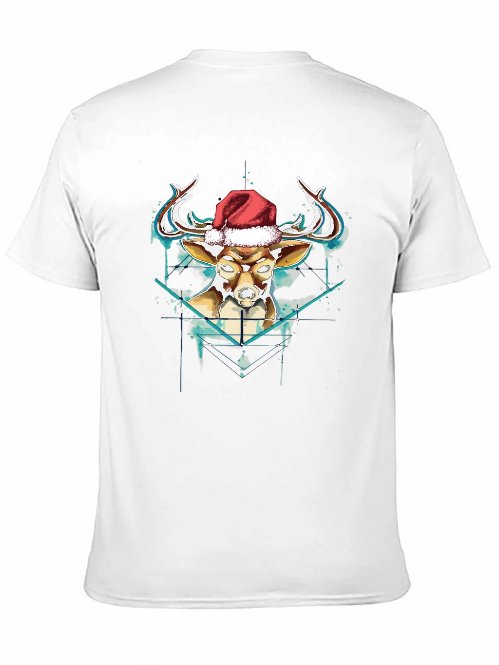 Festive Reindeer Graphic Tee - Black