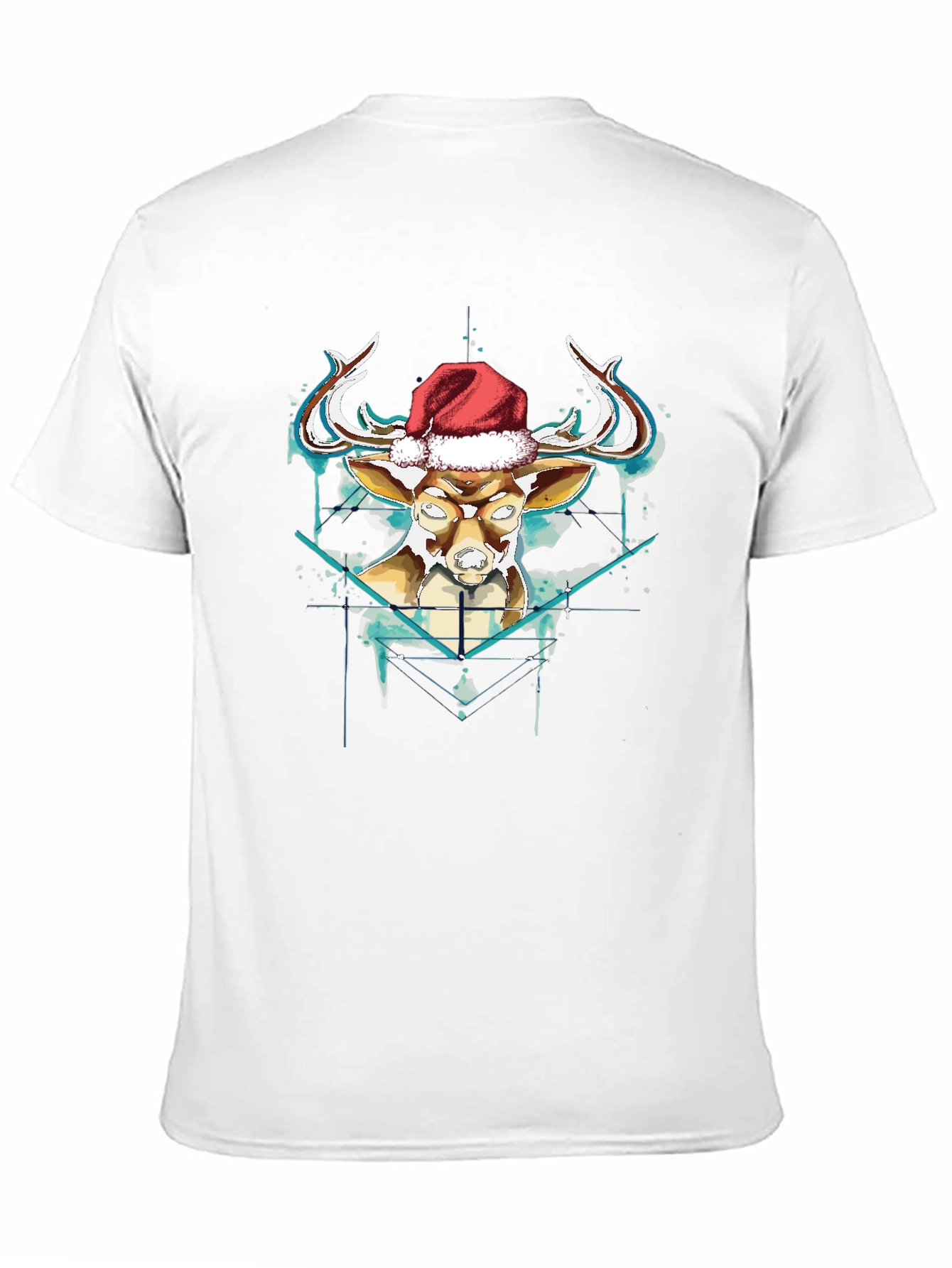 Festive Reindeer Graphic Tee - Black