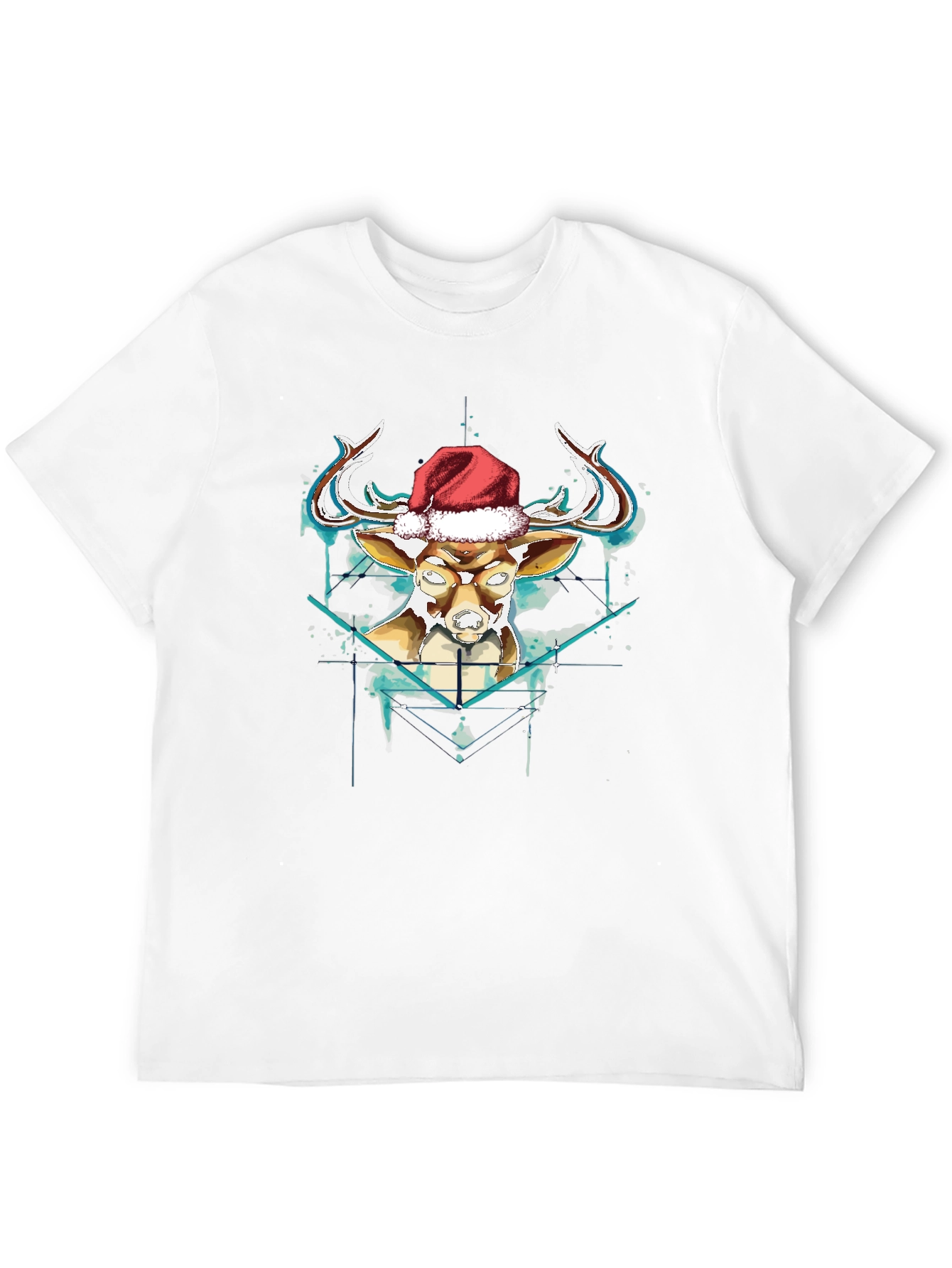 Festive Reindeer Graphic Tee - Black
