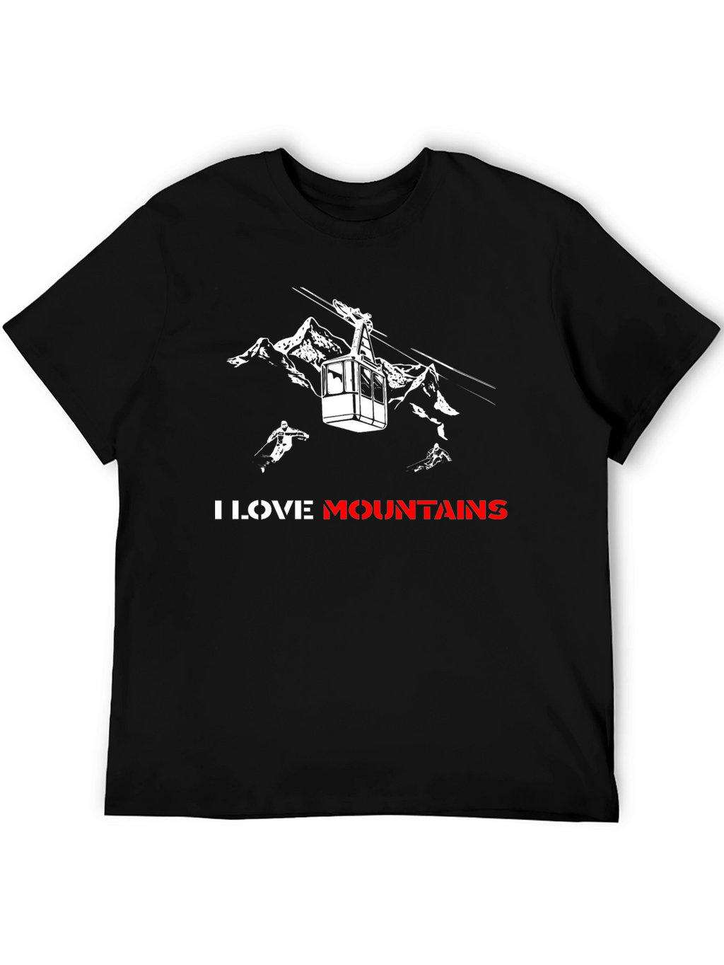 I Love Mountains Black Graphic Tee