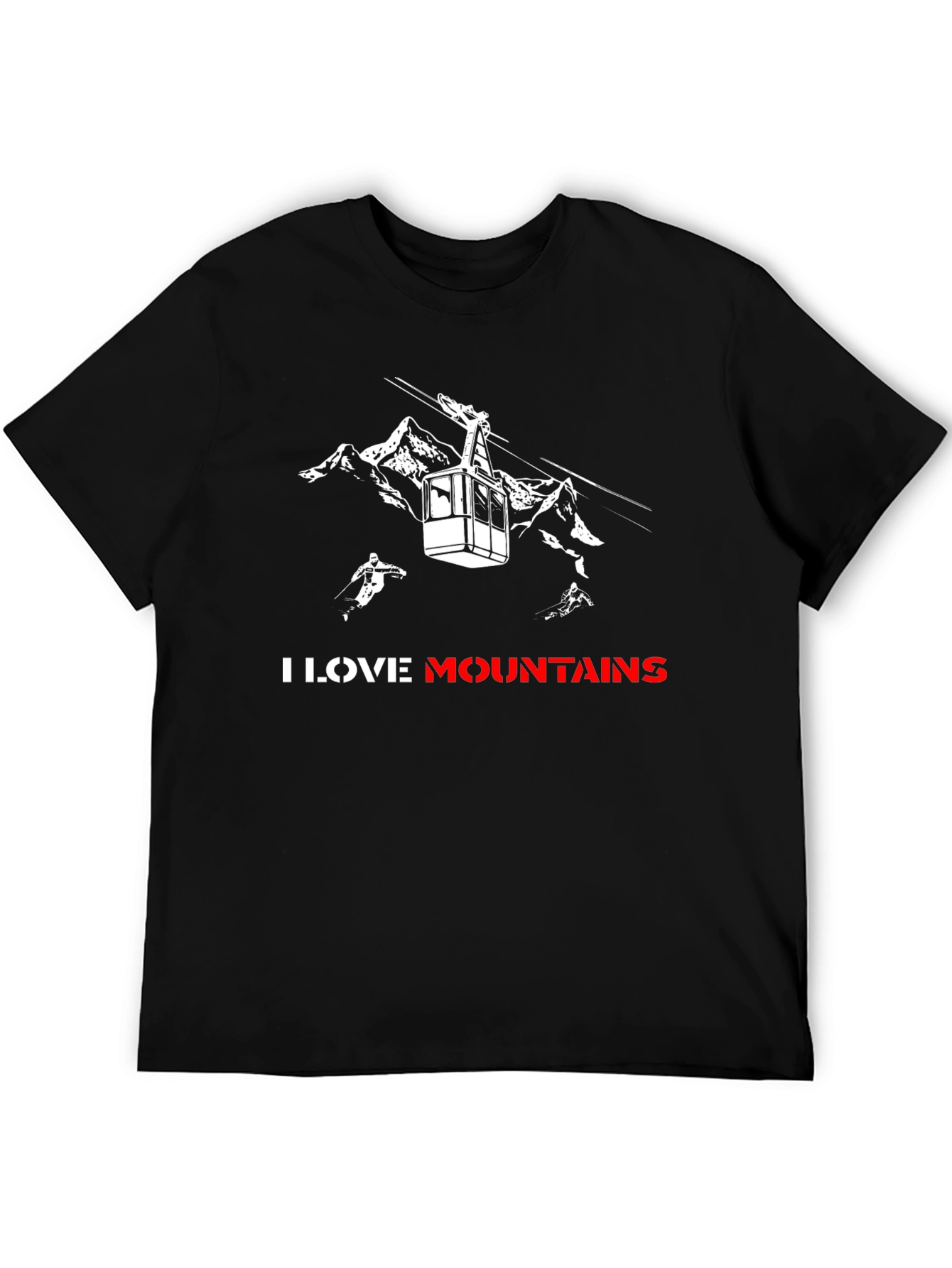 I Love Mountains Black Graphic Tee