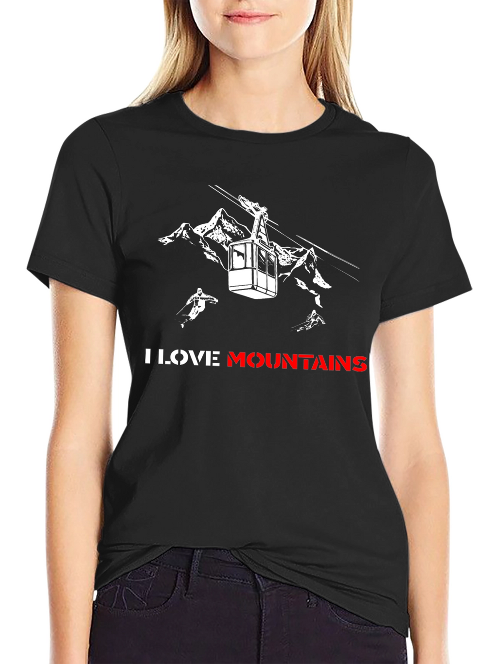 I Love Mountains Black Graphic Tee