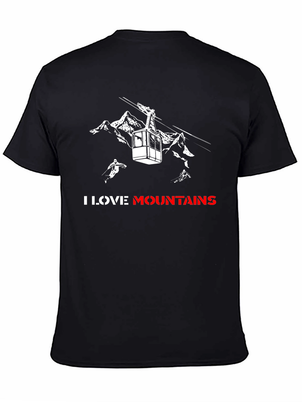 I Love Mountains Black Graphic Tee