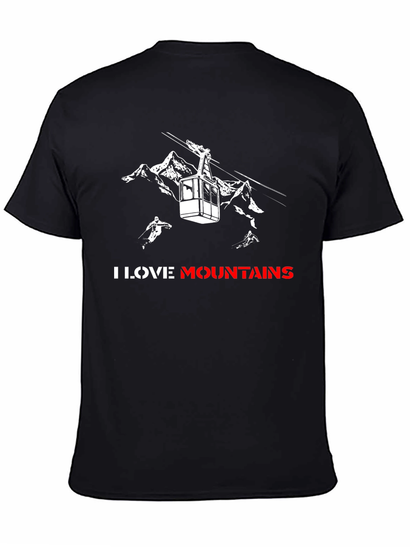 I Love Mountains Black Graphic Tee