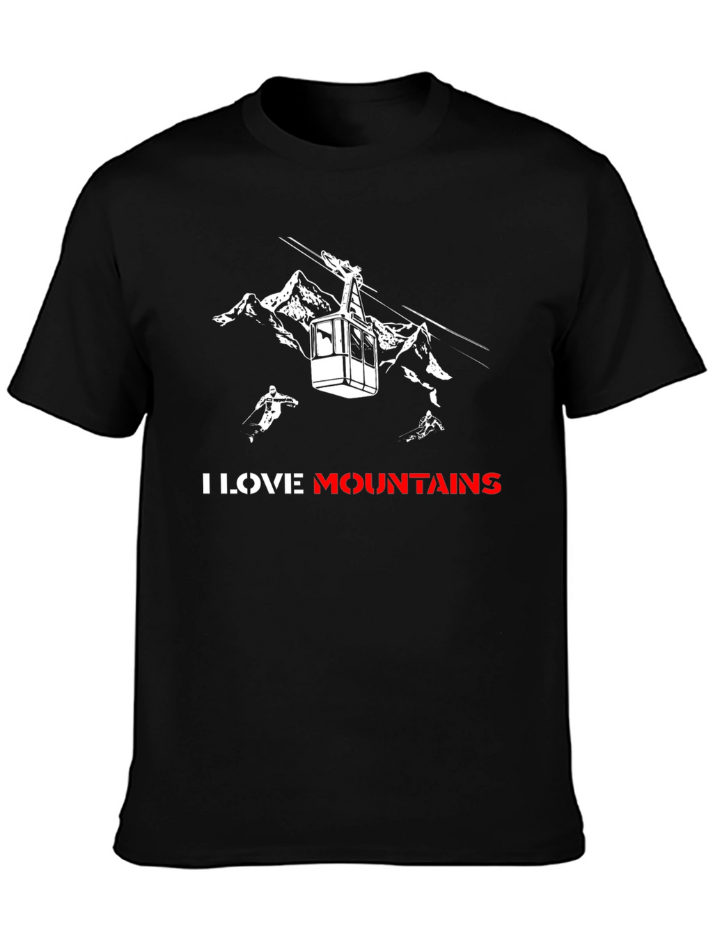 I Love Mountains Black Graphic Tee