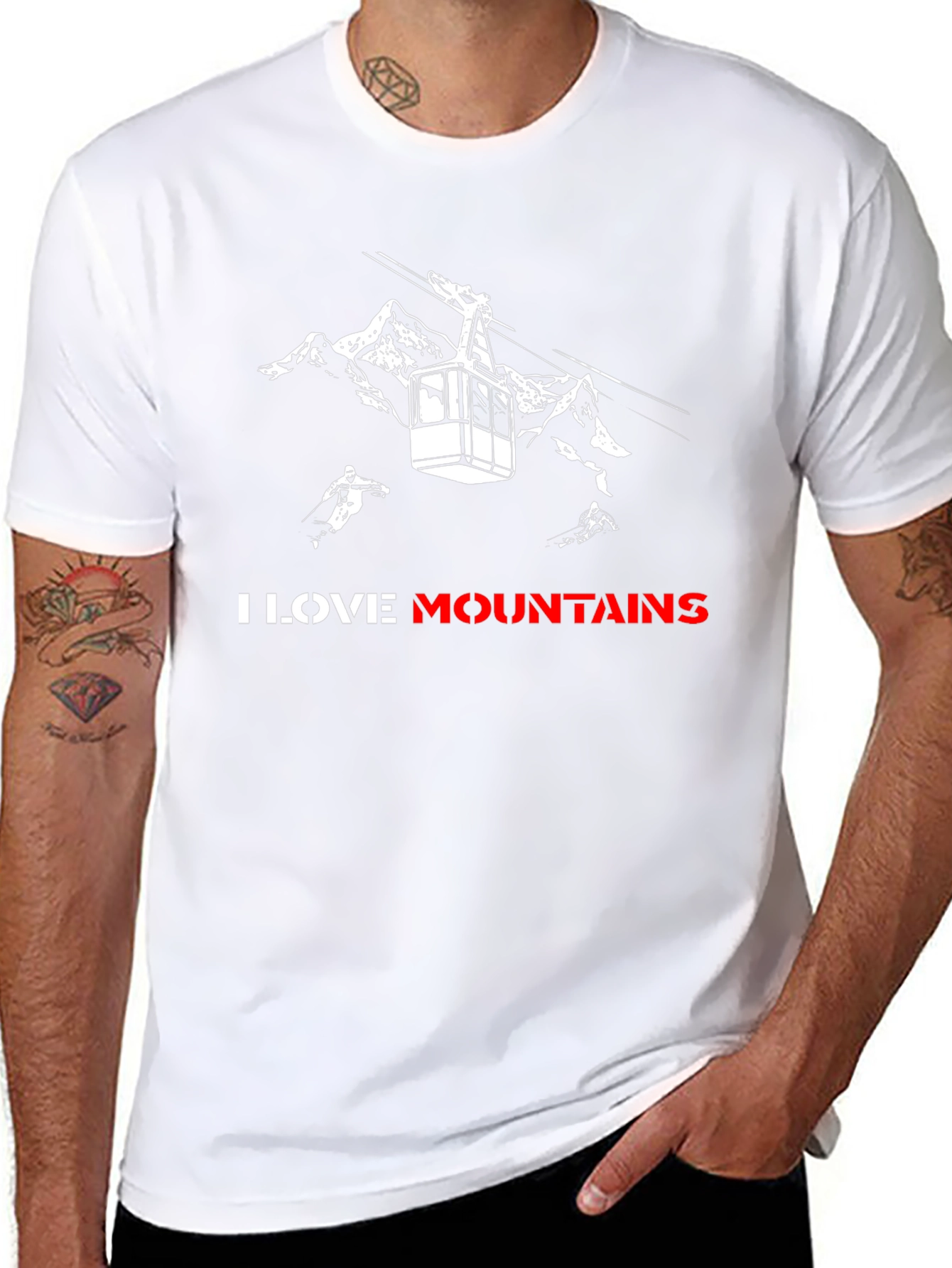 I Love Mountains Black Graphic Tee