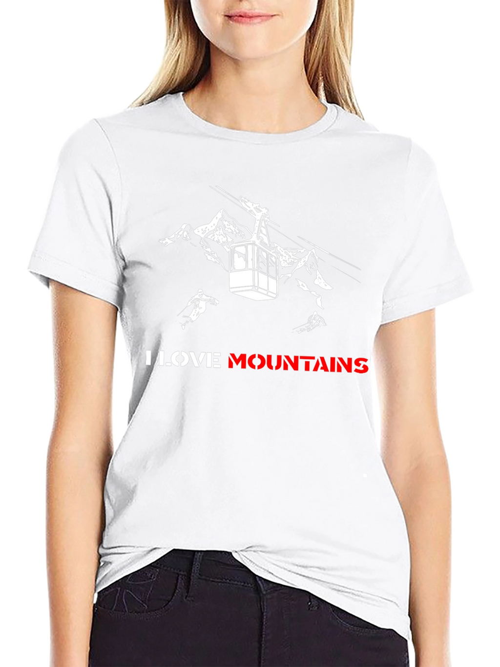 I Love Mountains Black Graphic Tee