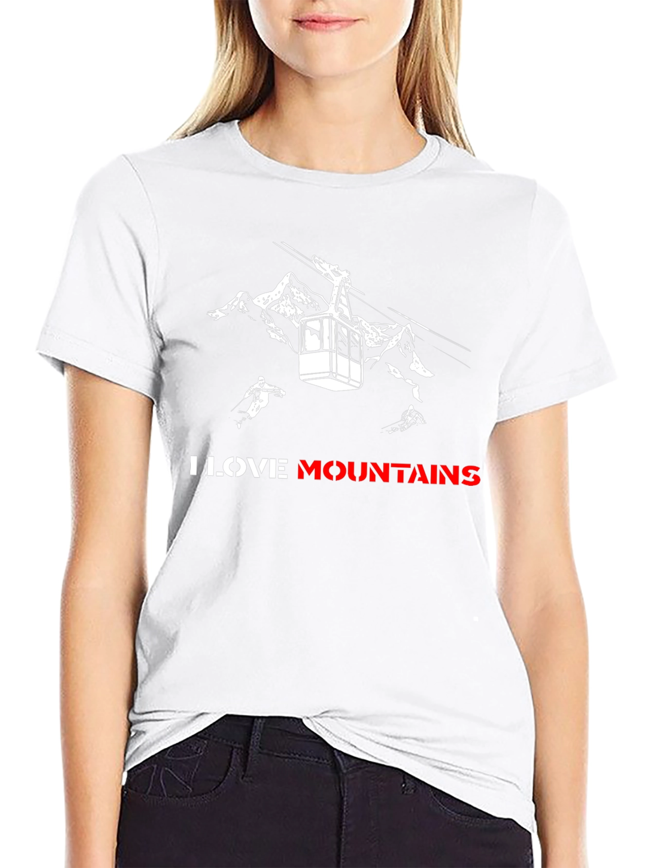 I Love Mountains Black Graphic Tee
